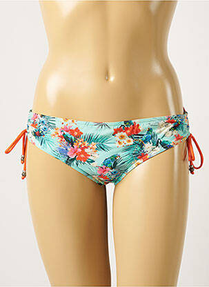 Bas de maillot de bain imprimé fleurs culotte bleu LIVIA femme