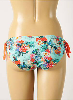 Bas de maillot de bain imprimé fleurs bikini bleu LIVIA femme
