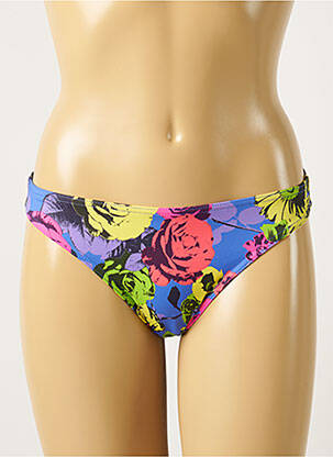Bas de maillot de bain imprimé fantaisie culotte bleu FREYA femme
