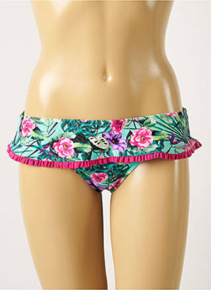 Bas de maillot de bain imprimé fleurs culotte bleu BANANA MOON femme