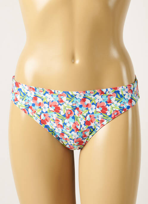 Bas de maillot de bain imprimé fleurs culotte bleu FREYA femme