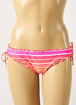 Bas de maillot de bain imprimé rayures bikini rose SEAFOLLY femme