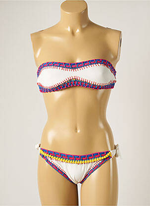 Maillot de bain 2 pièces haut bandeau haut bandeau blanc WOW BIKINI femme