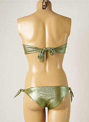 Maillot de bain 2 pièces stretch haut bandeau vert WOW BIKINI femme