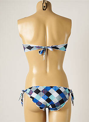 Maillot de bain 2 pièces stretch haut bandeau bleu WOW BIKINI femme