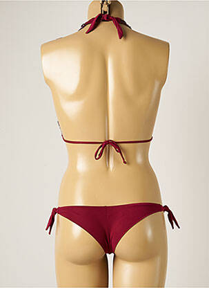Maillot de bain 2 pièces stretch haut triangles rouge WOW BIKINI femme