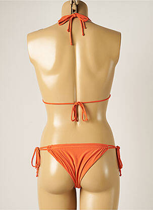 Maillot de bain 2 pièces stretch haut soutien-gorge avec mousse de rembourrage amovible orange WOW BIKINI femme