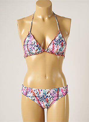 Maillot de bain 2 pièces stretch haut soutien-gorge avec mousse de rembourrage amovible rose WOW BIKINI femme