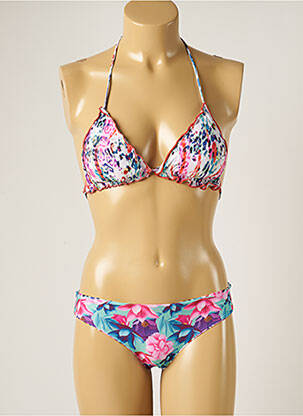 Maillot de bain 2 pièces stretch haut soutien-gorge avec mousse de rembourrage amovible rose WOW BIKINI femme