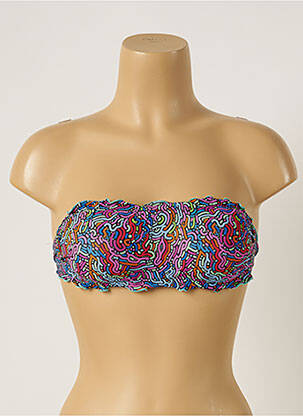 Haut de maillot de bain stretch haut bandeau bleu WOW BIKINI femme