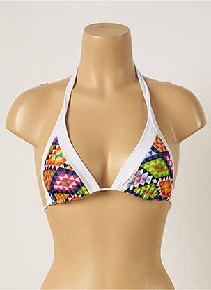 Haut de maillot de bain stretch haut triangles blanc WOW BIKINI femme