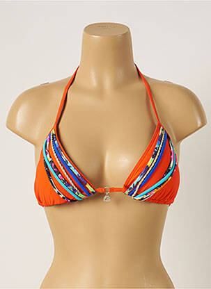 Haut de maillot de bain fermeture liens à nouer haut soutien-gorge avec mousse de rembourrage amovible orange BANANA MOON femme