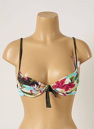 Haut de maillot de bain stretch haut soutien-gorge push-up vert BANANA MOON femme