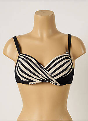 Haut de maillot de bain stretch haut soutien-gorge emboitant noir LIVIA femme