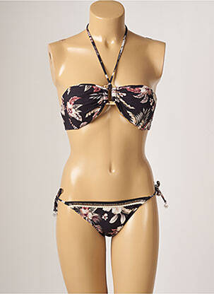 Maillot de bain 2 pièces stretch haut soutien-gorge moulé noir WATERCULT femme