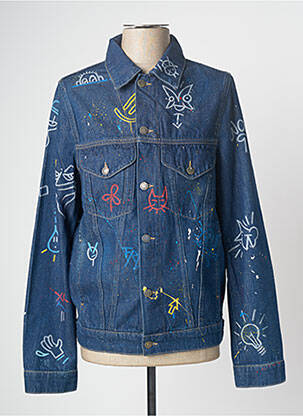 Veste en jean coupe droite bleu HIMSPIRE homme