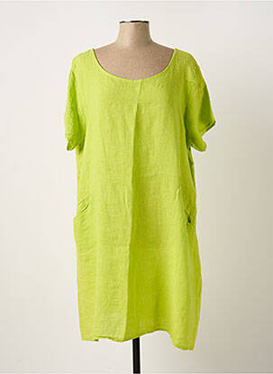 Robe mi-longue vert MADE IN ITALY pour femme