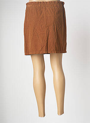 Jupe courte taille haute marron MADE IN ITALY femme