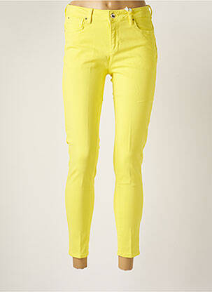 Jeans coupe slim broderie rivets taille normale jaune FRACOMINA femme