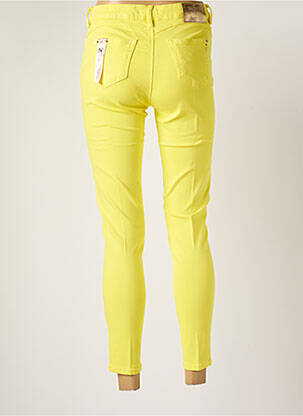 Jeans coupe slim broderie rivets taille normale jaune FRACOMINA femme