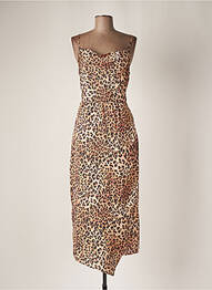 Robe longue coupe cintrée fines bretelles marron FRACOMINA femme