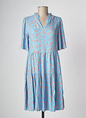 Robe mi-longue coupe évasée manches courtes bleu Y.A.S femme