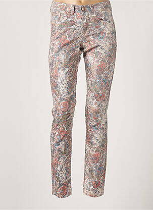 Pantalon slim broderie rivets taille normale beige CREAM femme
