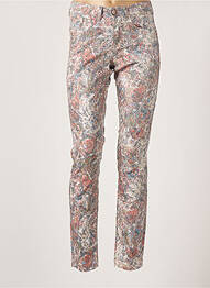 Pantalon slim broderie rivets taille normale beige CREAM femme