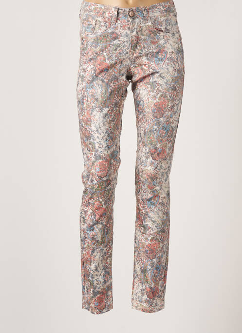 Pantalon slim broderie rivets taille normale beige CREAM femme