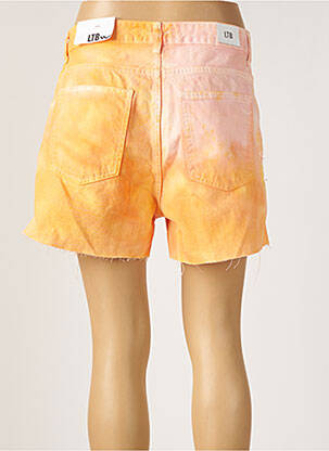 Short fermeture zippée sous rabat boutonné taille haute orange LTB femme