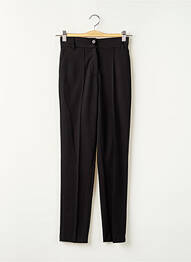 Pantalon chino fermeture zippée sous rabat boutonné taille haute noir FRACOMINA femme