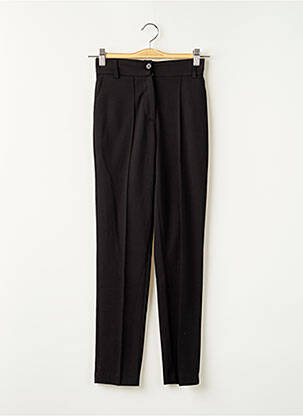 Pantalon chino fermeture zippée sous rabat boutonné taille haute noir FRACOMINA femme