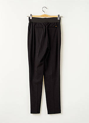 Pantalon chino fermeture zippée sous rabat boutonné taille haute noir FRACOMINA femme