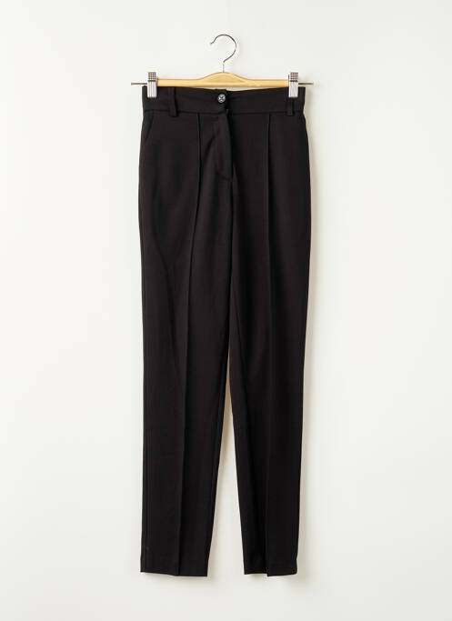 Pantalon chino fermeture zippée sous rabat boutonné taille haute noir FRACOMINA femme