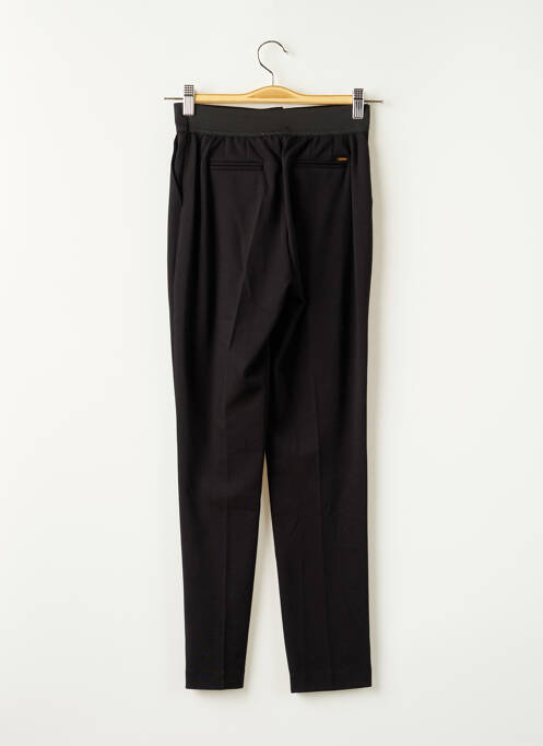 Pantalon chino fermeture zippée sous rabat boutonné taille haute noir FRACOMINA femme