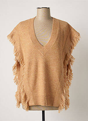 Pull col v manches courtes beige LIU JO femme
