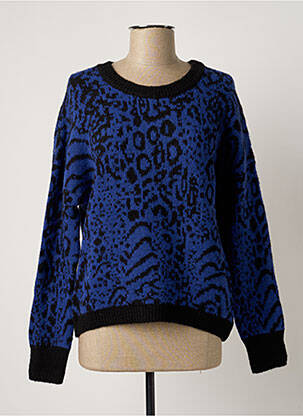 Pull resserrée sur le bas manches longues bleu EVA KAYAN femme