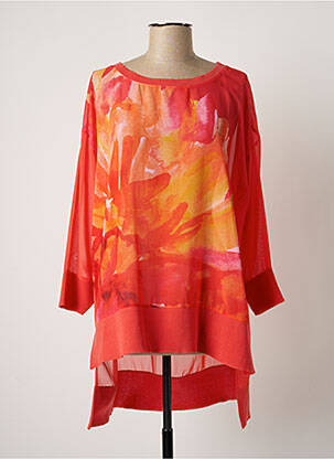 Tunique manches longues légère et transparente orange JULIANO BELLA femme