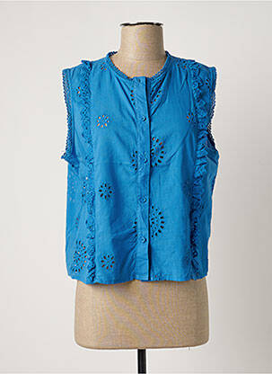 Chemisier coupe droite sans manche bleu MARKUP femme