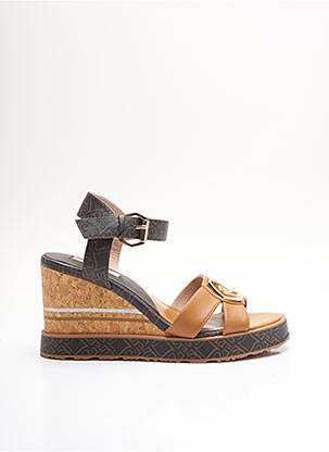 Sandales/nu pieds tissage satiné talon de 7 à 9cm marron LIU JO femme