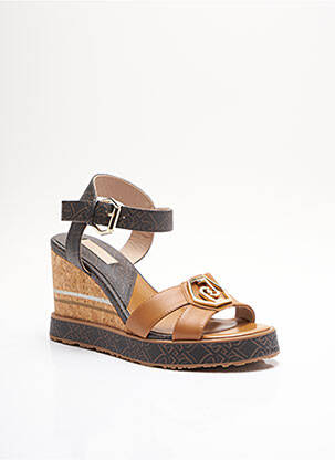 Sandales/nu pieds tissage satiné talon de 7 à 9cm marron LIU JO femme