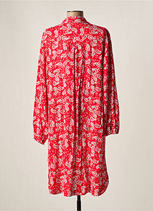 Robe mi-longue imprimé fantaisie manches longues rouge YEST femme