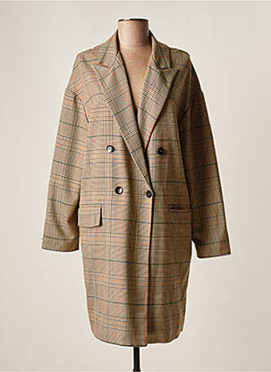 Manteau long coupe droite sans capuche beige DANIELA COOL femme