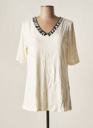 Top tissage jersey manches courtes beige GUITARE femme