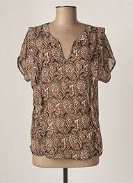 Blouse manches courtes manches courtes beige MERI & ESCA femme