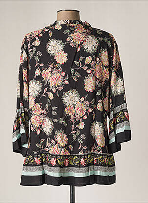 Chemisier imprimé fleurs manches longues noir FRED SABATIER femme