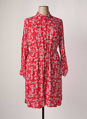 Robe mi-longue manches longues manches longues rouge YESTA femme