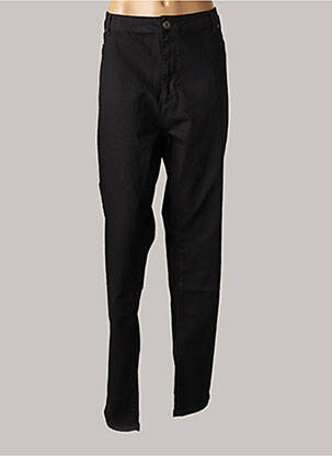 Pantalon slim broderie rivets taille normale noir CARISAL femme
