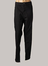 Pantalon slim broderie rivets taille normale noir CARISAL femme