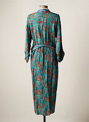 Robe mi-longue imprimé fantaisie manches longues bleu EMA BLUE'S femme